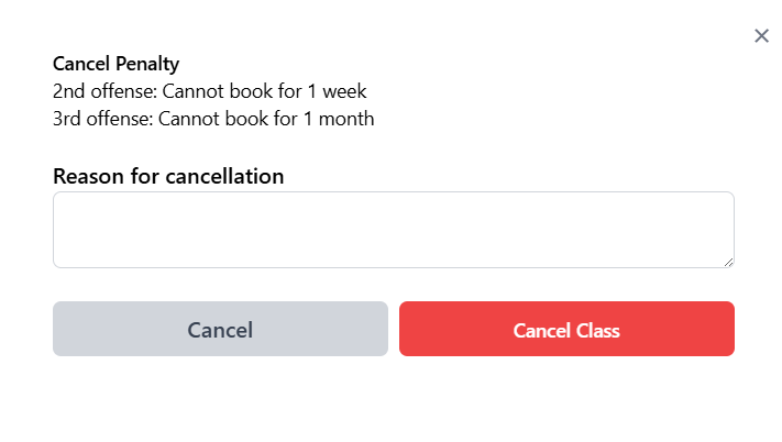 Cancel penalty dialog