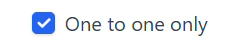 One to one only checkbox